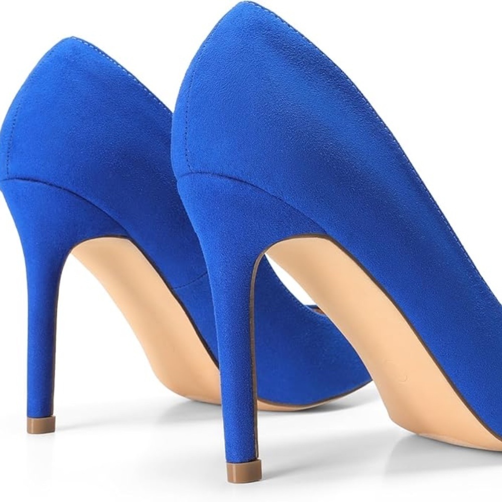Women's Closed Toe High Heels Dress Pointed Toe Wedding Pump Shoes - Picture 5 of 5